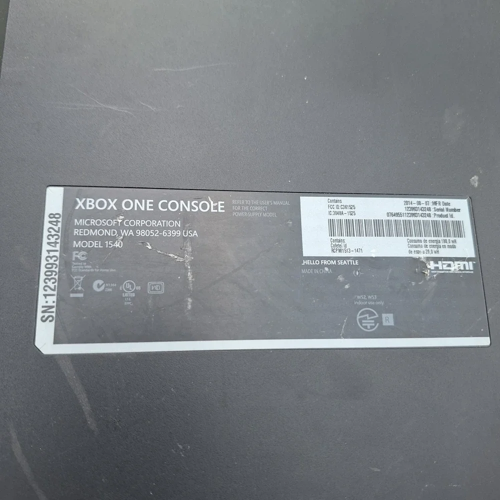 Microsoft‎ Xbox One Console Only Model 1540 Black Original Console